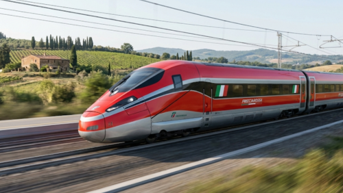 イタリアの都市間を結ぶ高速鉄道。美しい田園風景の中を走る近代的な列車が、主要都市を快適につないでいる。