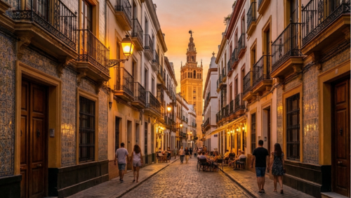 歴史あるセビリア旧市街の美しい街並み