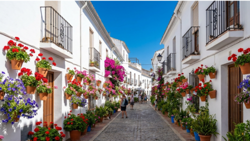 コルドバの白壁と花の美しい街並み