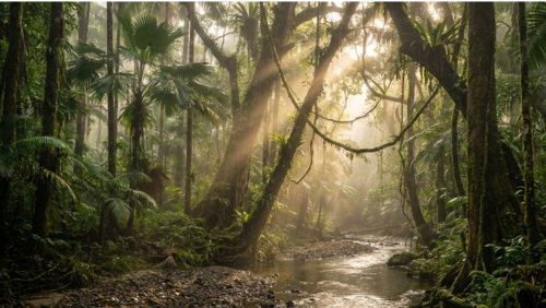デインツリー熱帯雨林の神秘的な森