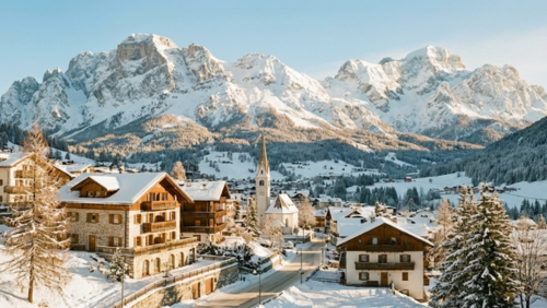 2026年冬季五輪開催地コルティナ・ダンペッツォの優雅な山岳リゾート風景