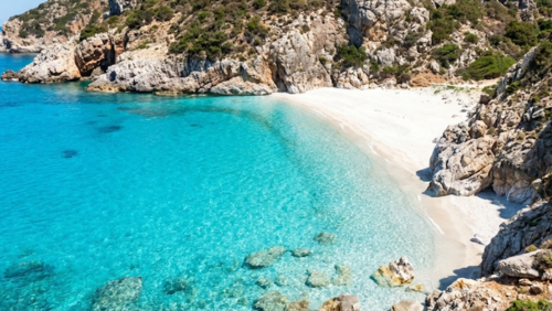 透明度抜群の海が広がるサルデーニャ島の地中海ビーチ絶景